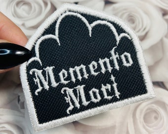 Memento Mori patch, Goth Gifts, Gothic accessories, Spooky gifts, Goth patches