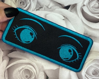 Anime Eyes Embroidered Patch - Iron On Kawaii Gift