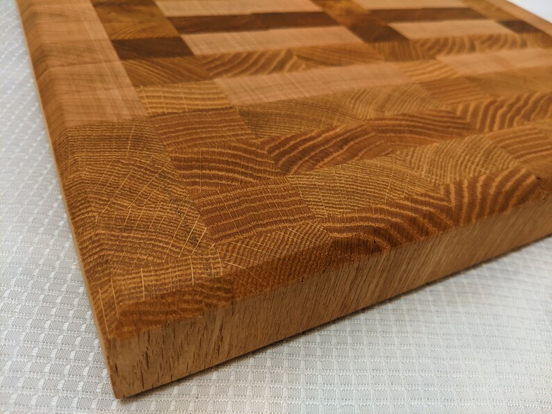 Solid Butcher Block End Grain Cutting Board, 1.5 Thick, 13.5x12.75