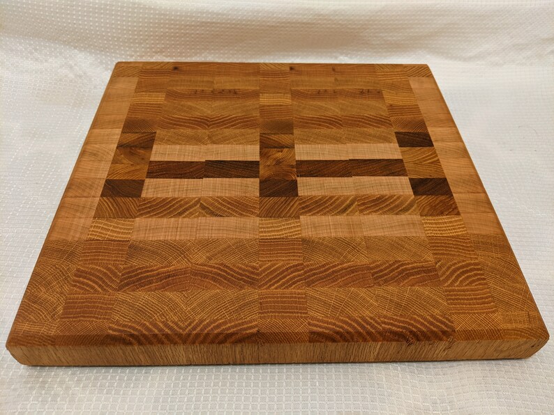 Solid Butcher Block End Grain Cutting Board, 1.5 Thick, 13.5x12.75