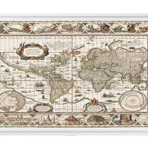 Frame TV Art World Map 17thc, 7 Weltwunder, Antikes Ölgemälde Samsung TV Instant Download, Frame TV Art, Retro Vintage Kunst Tv