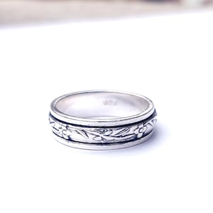 Spinner Ring, 925 Sterling Silver Ring, Meditation Ring, Silver Jewelry, Worry Ring, Anxiety Ring, Beatiful Ring, Gift for her image 1