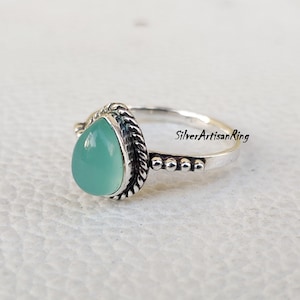 Aqua Chalcedony Ring ~ 925 Sterling Silver Ring ~ Handmade Ring~ Gemstone Ring~ Boho Ring~Lovely Ring~ Bohemian Ring ~ Gift item