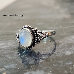 Moonstone Ring 925 Sterling Silver Ring Minimalist Ring Dainty