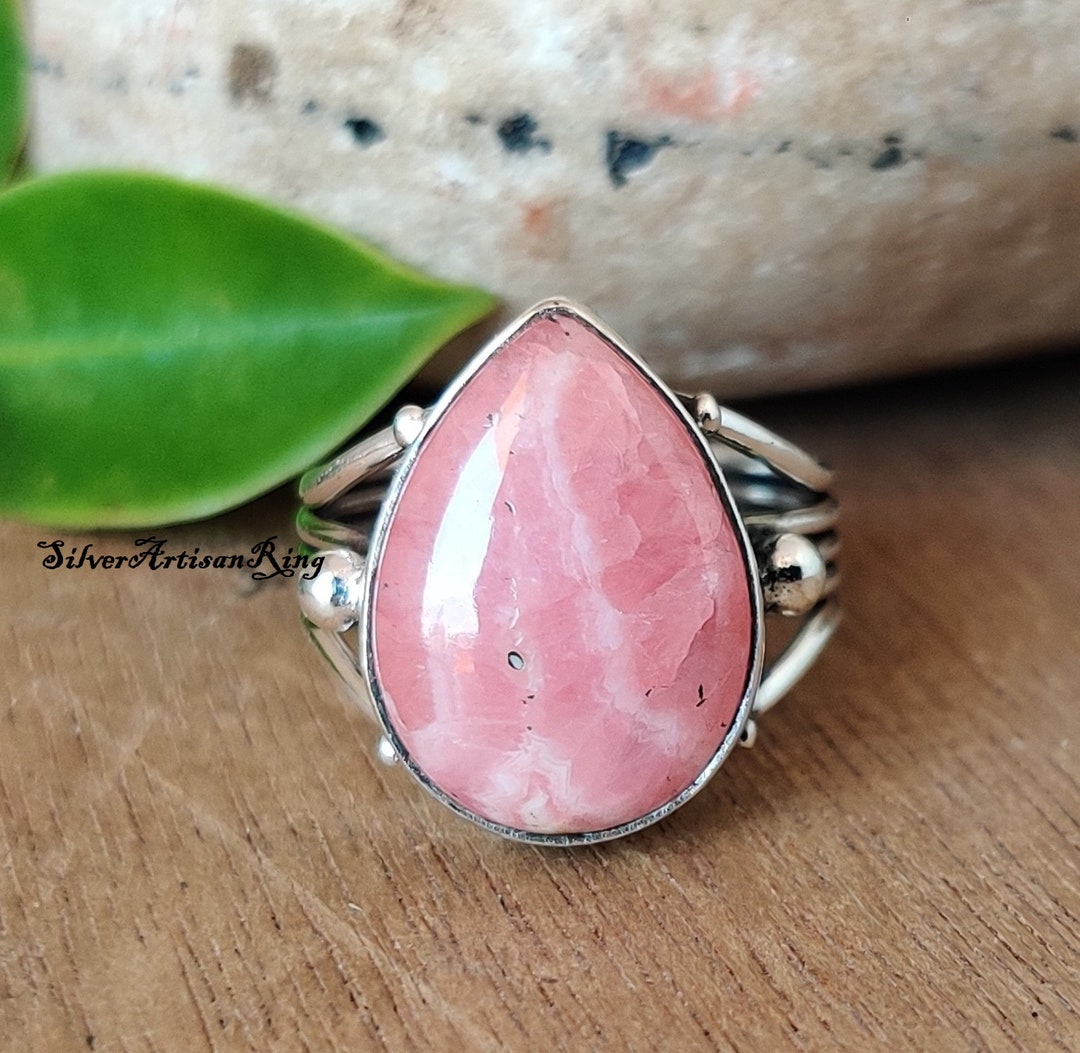 Rhodonite Ring ~ 925 Sterling Silver ~ Handmade Designer Bohemian ...