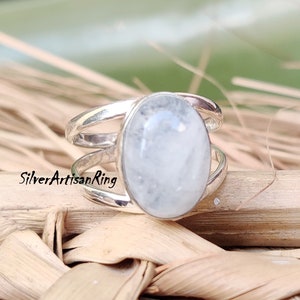 Moonstone Ring*925 Sterling Silver Ring*Gemstone Ring*Moonstone Jewelry*Boho Ring* Silver Jewelry* Woman Ring*Gift for her*Handmade Ring
