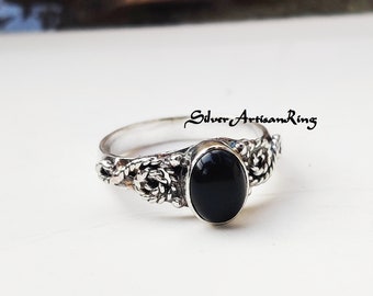 Black Onyx Ring* Gemstone Ring *925 Sterling Silver Ring