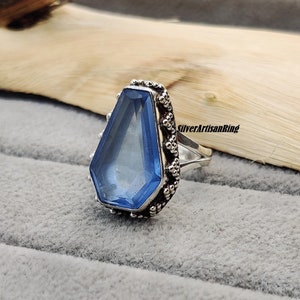Iolite Ring, Gemstone Ring, 925 Sterling Silver, Boho Ring, Pretty Ring, Handmade Ring, Anxiety Ring, Iolite Jewelry, Free Shipping