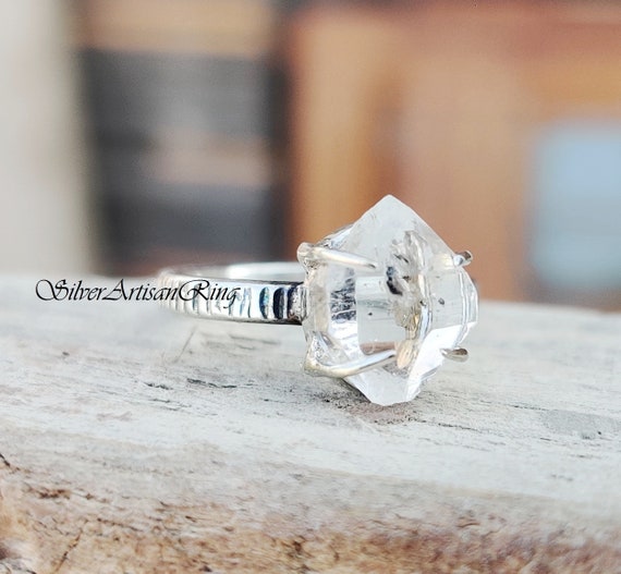 Herkimer diamond deals ring etsy