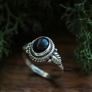 Black Onyx Ring* Gemstone Ring *925 Sterling Silver Ring* Handmade Ring*Beautiful Ring*Designer Ring* Woman Ring* Dainty Ring* Gift for her