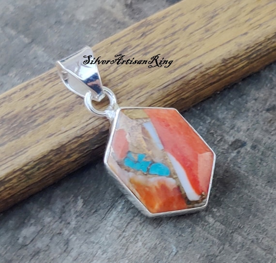 Oyster Copper Turquoise Pendant , Gemstone Pendant, 925 Sterling Silver ,Designer Handmade Pendant ,Beautiful Pendant, Silver Jewelry ,