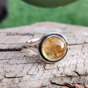 Citrine Ring ~ 925 Sterling Silver Ring ~ Handmade Ring ~ Bohemian Ring ~Dainty Ring ~ Gemstone Ring~ Gift for Love~ Amazing Color