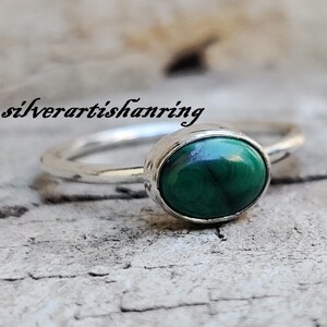 Malachite Ring *925 Sterling Silver Ring * Handmade Ring* Beautiful Ring* Amezing Ring * Oval Stone Shape Ring* Women Ring * Silver Jewelry