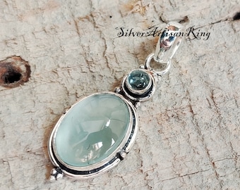 Aquamarine Pendant ~ 925 Sterling Silver ~ Handmade Pendant ~ Blue Gemstone Pendent ~ Amezing Pendent ~ Latest Pendent ~ Gift for love