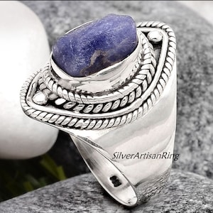 Tanzanite Ring~Raw Stone Ring~ 925 Sterling Silver Ring~ Amazing Ring~ Designer Ring~ Beautiful Ring~ Tanzanite Jewelry~ Wedding Gift***