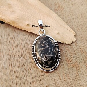 Turritella Agate Pendant* 925 Sterling Silver Pendant* High Quality Gemstone Pendant* Handmade Jewelry Birthstone Pendant* Mother&#39;s Day Gift