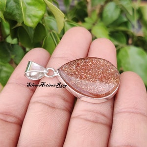 Sunstone Pendant, Handmade Pendant, Wonderful Stone Color, Stylish Pendant, 925 Sterling Silver, Amazing Pendant, Pretty Simple Pendant
