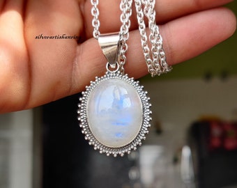 Natural Moonstone Pendant *925 Silver Necklace * Marvelous Pendant *Beautiful Pendant*Women Pendant *Designer Pendant * Amezing Pendent