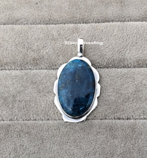 Blue Apatite Pendant | 925 Sterling Silver Pendant | Delightful Handmade Blue Apatite Pendant | Promise Pendant | Free Shipping