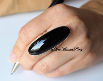 Lovely Black Onyx Ring, 925 Sterling Silver Ring , Handmade Ring ,Silver Jewelry ,Gemstone Ring, Woman Ring, Gift for her , Beatiful Ring*