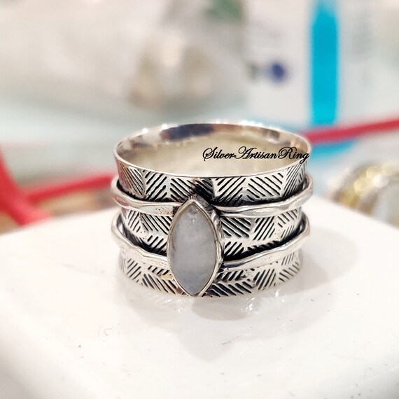 Buy Moonstone Ring-spinner Ring-925 Sterling Silver Ring Designer 