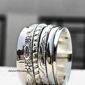 Most Popular Spinner Ring, 925 Silver Ring, Silver Jewelry, Anxiety Ring, Silver Band Ring, Spinner Ring, Worry Ring ,Meditation Ring,