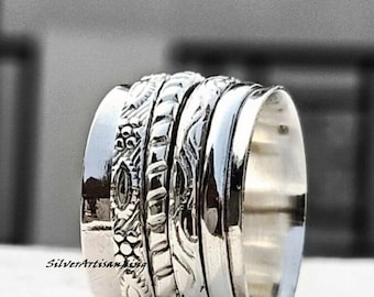 Most Popular Spinner Ring, 925 Silver Ring, Silver Jewelry, Anxiety Ring, Silver Band Ring, Spinner Ring, Worry Ring ,Meditation Ring,