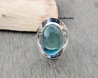 Aquamarine Ring* Handmade Bohemian Ring* Healing Gemstone Ring* 925 Sterling Silver* Bridesmaid Gift for her* Aquamarine Jewelry