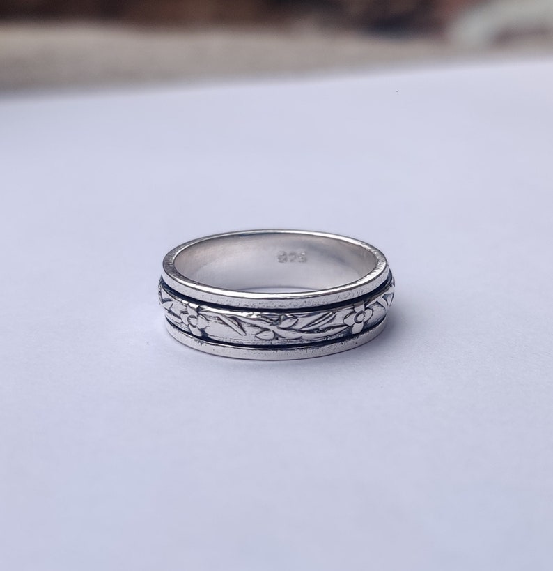 Spinner Ring, 925 Sterling Silver Ring, Meditation Ring, Silver Jewelry, Worry Ring, Anxiety Ring, Beatiful Ring, Gift for her image 8