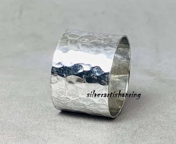Band Ring , 925 Serling Silver , Gemstone Ring , Silver Jewelry , Handmade Ring , Designeg Ring , Gift for her , Hammered Ring , Women Ring*