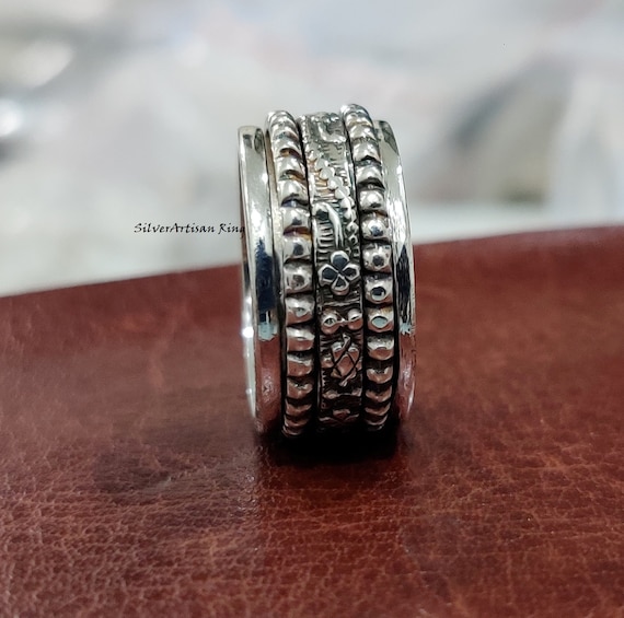 Spinner Ring, Anxiety Ring, Worry Ring, Thumb Ring, 925 Silver Ring, Meditation Ring, Promise Ring, Women Ring , Gift for her , Boho Ring **
