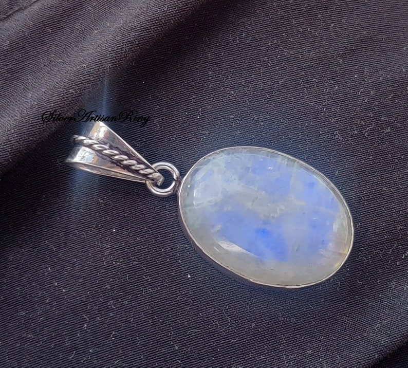 Natural Moonstone Pendent / Gemstone Pendent/ 925 Sterling Silver Pendent/ Handmade Pendent/ Designer Pendent/ Girls & Woman Pendent image 5