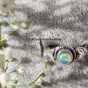 Natural Opal Ring* Gemstone Ring* 925 Sterling Silver Ring* Handmade Ring*Beatiful Ring*Designer Ring*Stylish Ring* Band Ring * Gift item