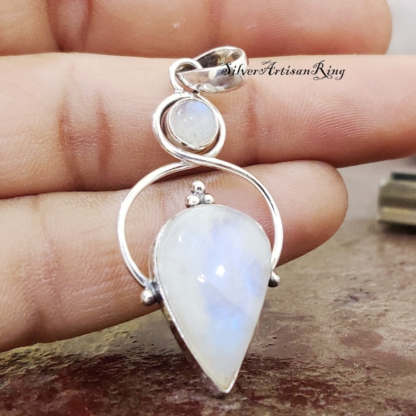 Natural Moonstone Pendant , 925 Sterling Silver Pendant ,Gemstone Pendant , Neck Pendant , Beatiful Pendant, Woman Pendant, Gift for Her