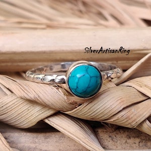 Turquoise Ring*925 Sterling Silver Ring*Gemstone Ring* Silver Jewelry* Woman Ring*Gift for her*Handmade Ring* Birthday Gift *Simple Ring