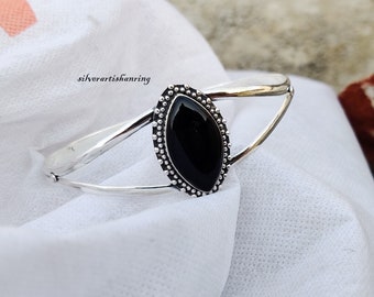 Black Onyx Bangle,925 Silver Bangle, Gemstone Bangle,Handmade Bangle,Boho Bangle,Women Bangle,Free Shipping,Amezing Bangle ,Gorgeous Bangle