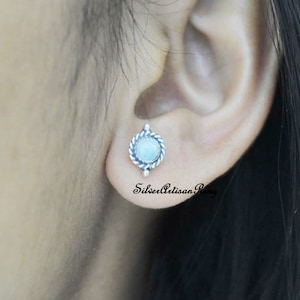 Larimar Earring ,925 Sterilng Silver Stud Earrings, Moonstone gemstone, Carnelian Earring, Mothers Day gift for her, Green Onyx Earring