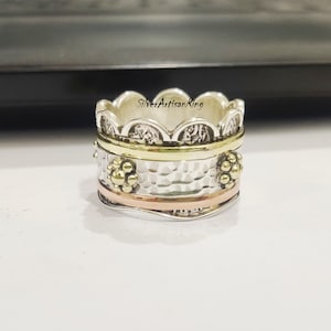 Spinner Ring* 925 Silver Ring* Meditation Ring* Amezing Ring * Copper & Brass Ring* Birthday Gift* Wonderful Ring* Free Shipping
