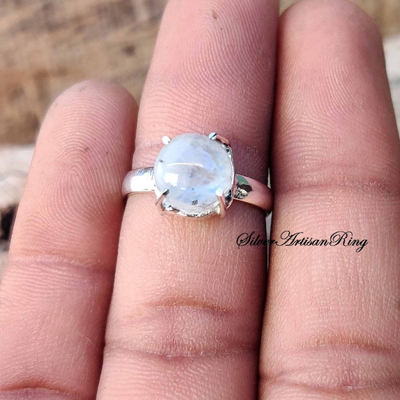 Natural Moonstone Ring, 925 Solid Sterling Silver Ring, Moonstone Silver  Ring, Sterling Silver Ring, Rainbow Moonstone Ring, Boho Ring - Etsy