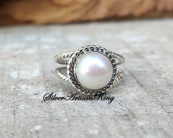 Pearl Ring, 925 Sterling Silver Ring, Handmade Ring, Silver Jewelry, Wonderful Ring, Designer Ring, Gemstone Ring, Beatiful Ring