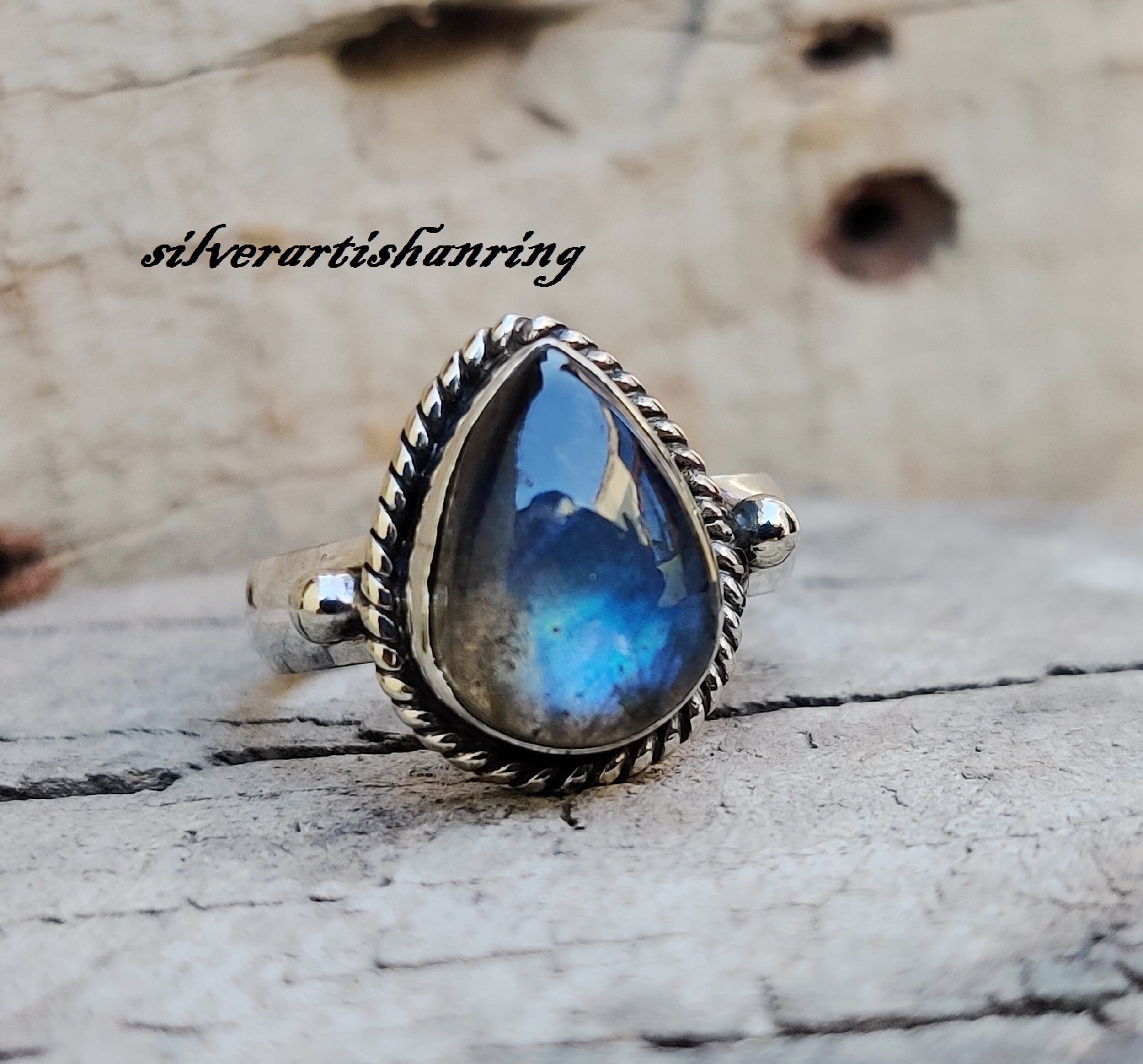 Anillo de labradorita Anillo de piedra preciosa Anillo de plata de ley 925 Anillo boho Joyeria de labradorita Flase azul Anillo hermoso Articulo de regalo Etsy Mexico