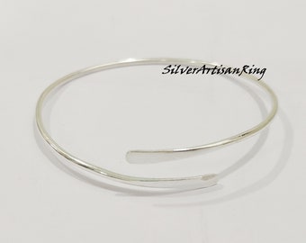 Hand Crafted Bangle, 925 Sterling Silver, Wrap Bangle, Adjustable Bangle, Men & Women Silver Bangle, Lovely Bangle, Gift for her