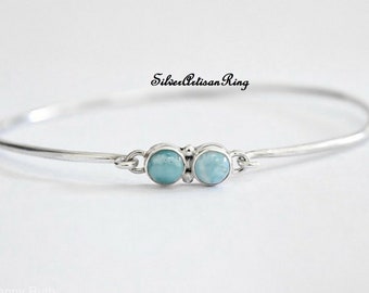 Bracciale Larimar naturale* Bracciale in argento sterling 925* Bracciale regolabile* Bracciale Larimar* Bracciale con pietre preziose Larimar* Bracciale in pietra* Bellissimo braccialetto++