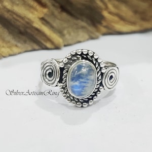 Moonstone Ring* 925 Sterling Silver Ring* Gemstone Ring* Boho Ring* Silver Jewelry* Woman Ring* Handmade Ring* Amezing Designer Ring