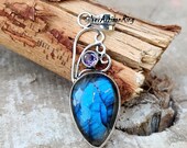 Natural Labradorite Pendent 925 Sterling Silver Pendent Gemstone Pendent Amethyst Pendent Neck Pendent Woman Pendent Beatiful Pendent