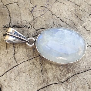 Natural Moonstone Pendent / Gemstone Pendent/ 925 Sterling Silver Pendent/ Handmade Pendent/ Designer Pendent/ Girls & Woman Pendent image 3