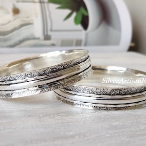 Zilveren Bangle, 925 Zilveren Bangle, Spinner Bangle, Dames Bangle, Prachtige Bangle, Zilveren Sieraden, Designer Bangle, Gratis Verzending, Cadeau-artikel