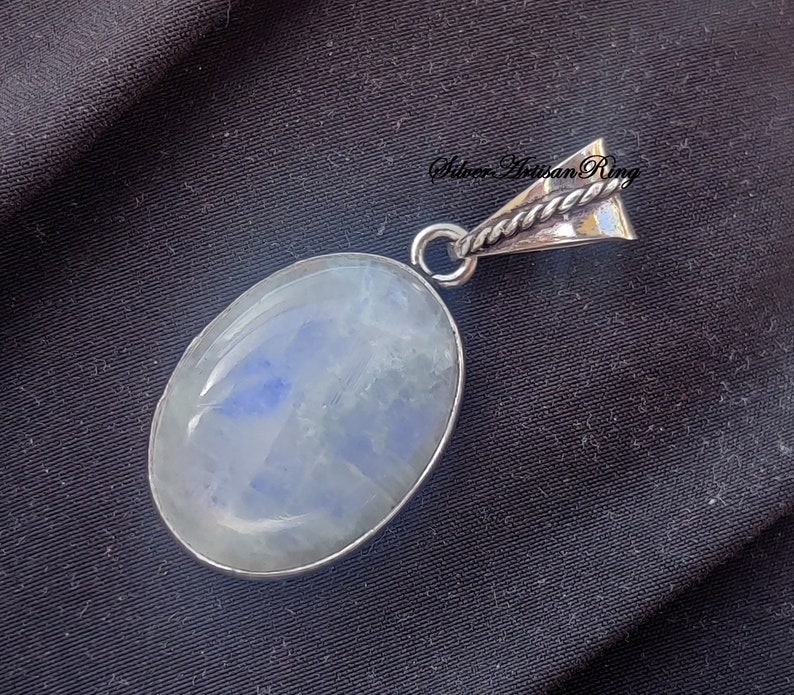 Natural Moonstone Pendent / Gemstone Pendent/ 925 Sterling Silver Pendent/ Handmade Pendent/ Designer Pendent/ Girls & Woman Pendent image 7