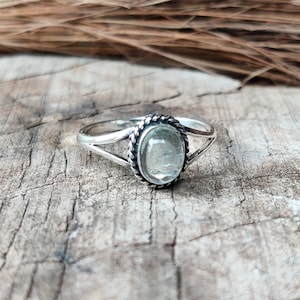Natuurlijke aquamarijn ring, 925 sterling zilveren ring, handgemaakte ring, mooie ring, belofte ring, propos ring, bandring, cadeau voor haar***
