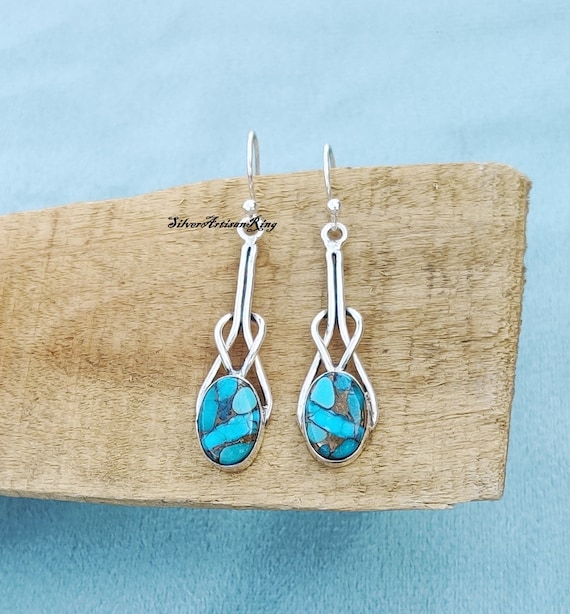 Boucles D'oreilles Pendantes Argent Massif - Sans Marque, Bon état, Petite Déformation